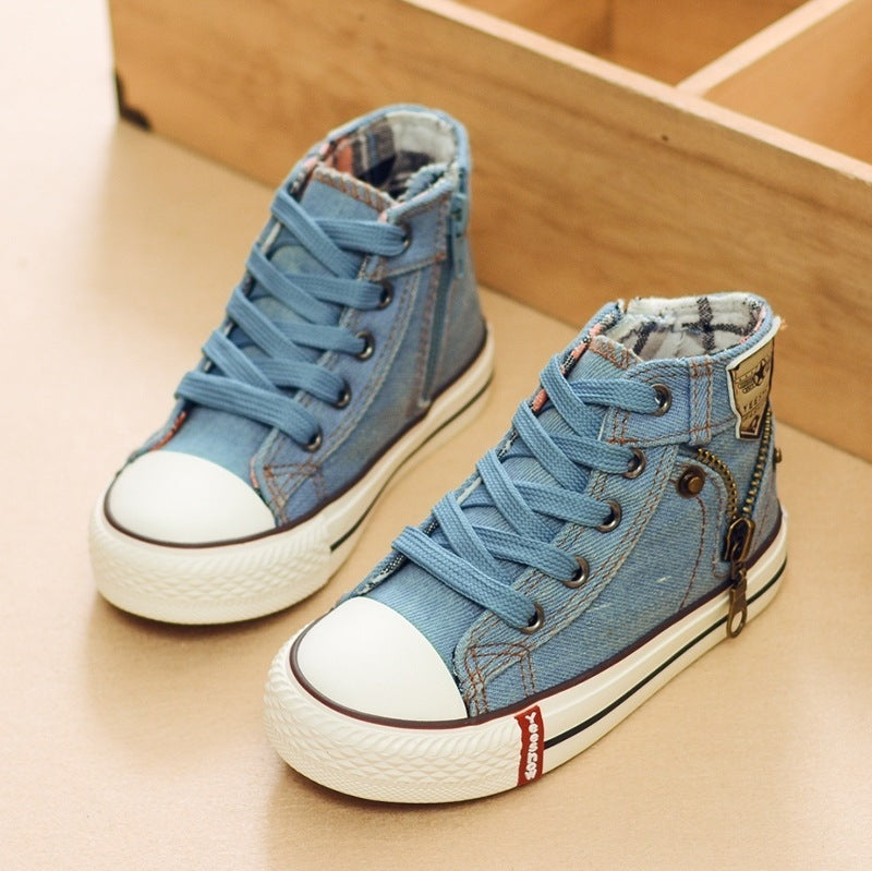 Pustende denim joggesko barn canvas sko
