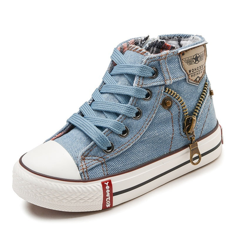 Pustende denim joggesko barn canvas sko